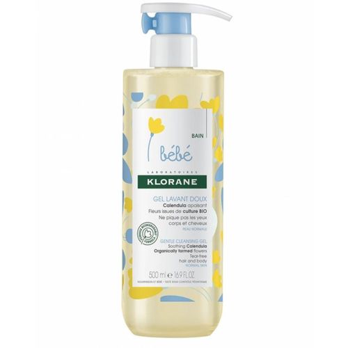 Klorane bebe klorane gel douceur moussant cheveux et corps 500ml à prix