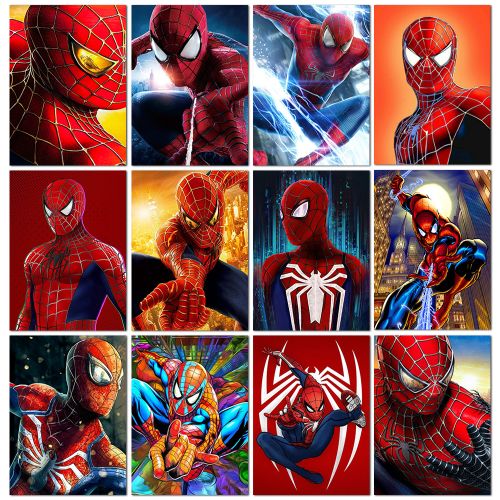 Generic 12 posters A5 Disney Spiderman Diamond Painting Heroo Cartoon à  prix pas cher