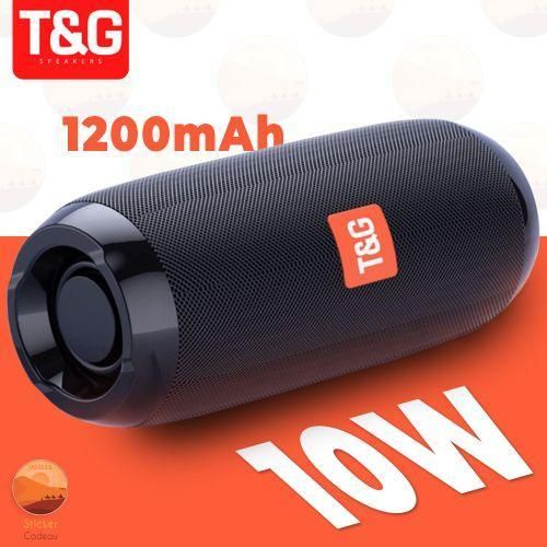 product_image_name-T&G-Enceinte Haut-parleur Bluetooth TG-117 Portable sans fil étanche 10 W Speaker + sticker-1