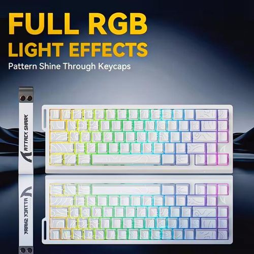 product_image_name-ATTACK SHARK-Clavier Gamer 60% Filaire RGB – Switchs Magnétiques (Rapid Trigger) & 8000Hz – Édition Blanc Contour-2