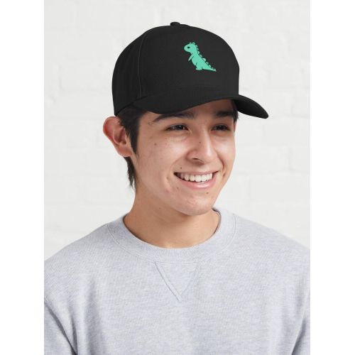 product_image_name-Generic-casquette personnalisée Dinosaure vert  casquette noire unique-3