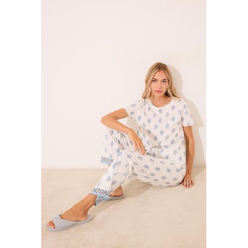 product_image_name-Women Secret-Pyjama long coton fleuri-2