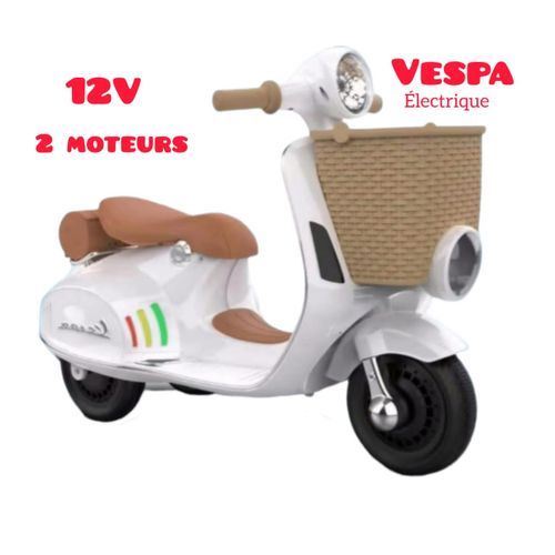 Vespa Moto électrique pour enfant 12v blanc à prix pas cher