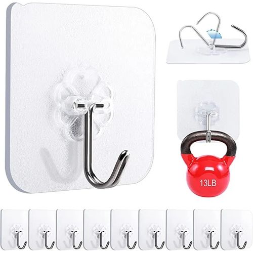 product_image_name-Generic-مجموعة من 5 خطافات حائط شفافة فائقة المقاومة مع تثبيت ذاتي اللصق-3