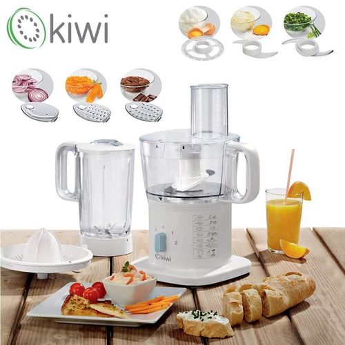 Kiwi Robot de cuisine Multifonction hachoir blender mixeur , 8en1 500W  Blanc à prix pas cher