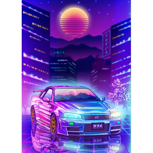 product_image_name-Generic-Nissan gtr r34 city neon   Poster Chambre Haute Qualité-1