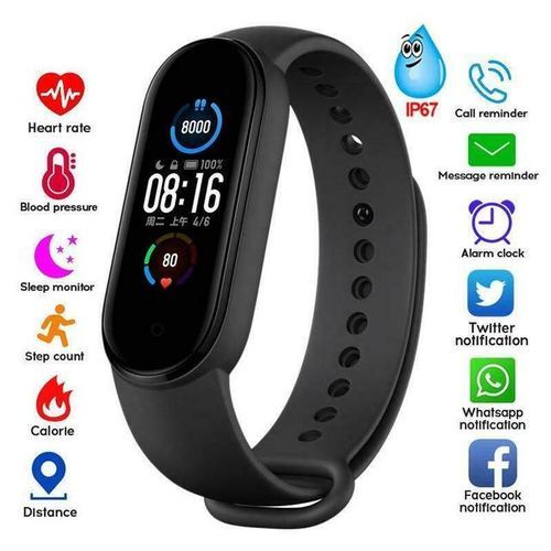 Bracelet Femme Bracelet Tension artérielle Surveillance du rythme cardiaque  Tracker de fitness IP67 Imperméable Smart Band Femme Smartwatch 