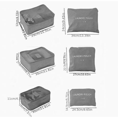product_image_name-Generic-Ensemble d'Organisateurs de Voyage 6 Pcs - Tissu Oxford Durable-3