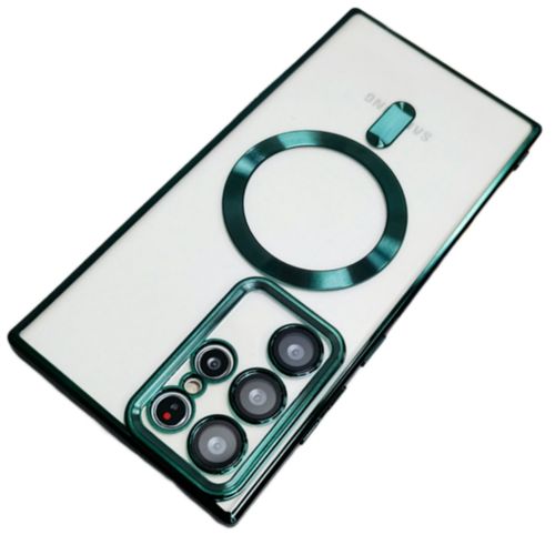 product_image_name-Case-Pochette MagsaFe pour Samsung Galaxy S23 ULTRA Silicone Simple Transparent Vert-2