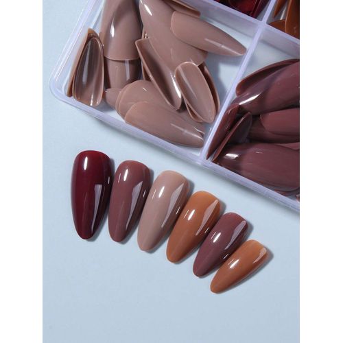 product_image_name-Generic-96 pièces Faux Ongles Acryliques Longs en Forme d’Amande – Ongles Brillants 4 Couleurs + Colle Gelée + Lime à Ongles – Kit Manucure Complet pour Femmes et Filles-3