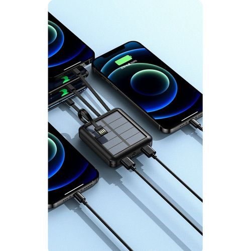 product_image_name-Generic-Chargeur Solaire Portable Léger avec Multi-Câbles pour Téléphone-2