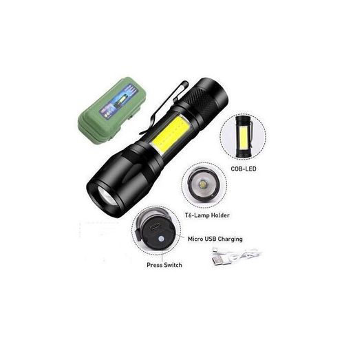 Generic Lampe de poche rechargeable USB XPE Portable puissant 3 Modes à  Zoom télescopique pour Camping à prix pas cher