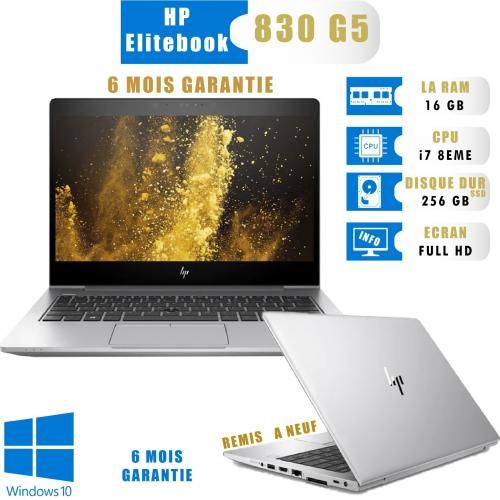 Hp PC PORTABLE ELITEBOOK 840 G5 CORE I7 8ÉME GÉN 16Go Ram 256 Go SSD-Remis à neuf