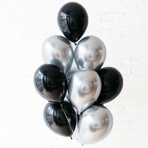 Generic 20 Ballons Noir et argent 31 Cm pour décoration