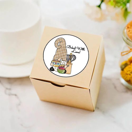 product_image_name-Generic-60pcs Autocollants de lait de lait avec illustration de gnome et outils de cuisson, dans un style folklorique mignon, idéal pour l'emballage de la boulangerie artisanale, les présentoirs de marché d'artisanat, les emballages de cadeaux saisonniers, etc.-2