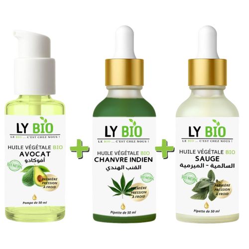 product_image_name-LY BIO-PACK HUILE AVOCAT 50ml - POMPE + HUILE HYDRATANTE & NUTRITIVE 50ML - PIPETTE + HUILE SAUGE 50ML - PIPETTE-1