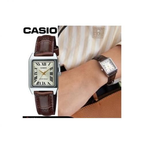 product_image_name-Casio-élégante montre carrée femme - bracelet cuir marron-8
