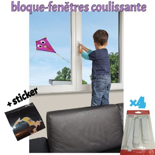 Lot de 4 Bloque Porte Coulissante, Securite Fenetre Enfant Auto