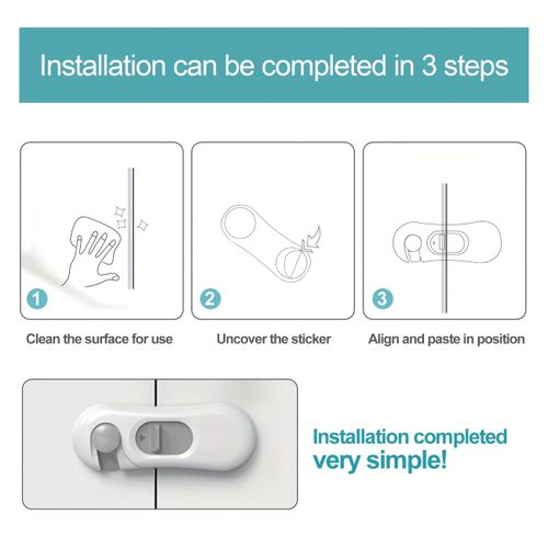 product_image_name-Generic-Pack De 5 Pcs Verrous de Sécurité Pour Enfant et Bébé Verrouillage Armoire Tiroir et Porte-4