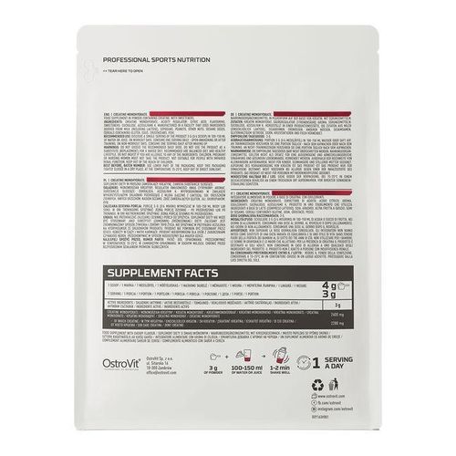 product_image_name-OstroVit-100 % Pure Creatine Monohydrate 300 g cherry Naturel, Créatine monohydrate 300 g cerise - Europe, Performance & Muscle -2