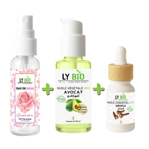 product_image_name-LY BIO-مجموعة LYBIO ماء الورد 100 مل + زيت الأفوكادو 50 مل - مضخة + زيت القرنفل العطري 10 مل-1