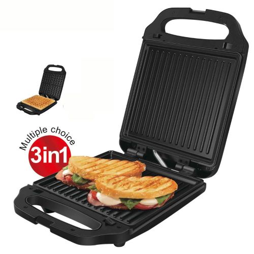 General Gaufrier multifonction Lot de 2 plaques grill Panini Presse à  sandwich 1200w