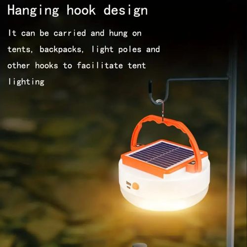 Generic Lampe Solaire Pour Camping, Lampe Rechargeable Portable Avec  Crochet à prix pas cher