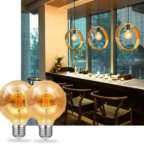 Ampoule 6 Pcs Ampoule LED E27 4W rond Edison Lampe Couleur jaune doré à  prix pas cher