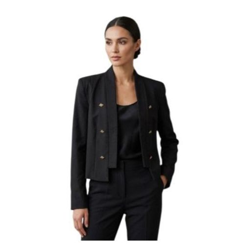 product_image_name-Generic-Veste type blazer noir avec bouton doré -1