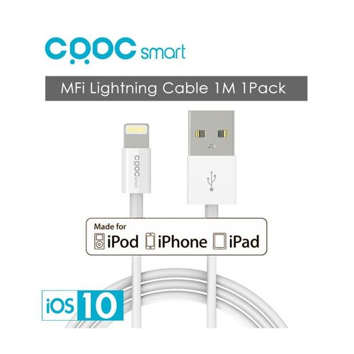 Crdc Câble Lightning 1m [ MFi Certifié Apple] en TPE Câble iPhone pour iPhone X / 8 / 8 Plus / 7 / 7Plus / SE / 6s / 6s Plus / 6 / 6 Plus