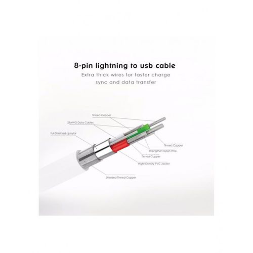 Crdc Câble Lightning 1m [ MFi Certifié Apple] en TPE Câble iPhone pour iPhone X / 8 / 8 Plus / 7 / 7Plus / SE / 6s / 6s Plus / 6 / 6 Plus
