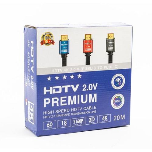 product_image_name-Generic-Câble HDMI 4K Haute Vitesse HDTV 2.0v pour Projecteur, Ordinateur et Télévision 20 M-1