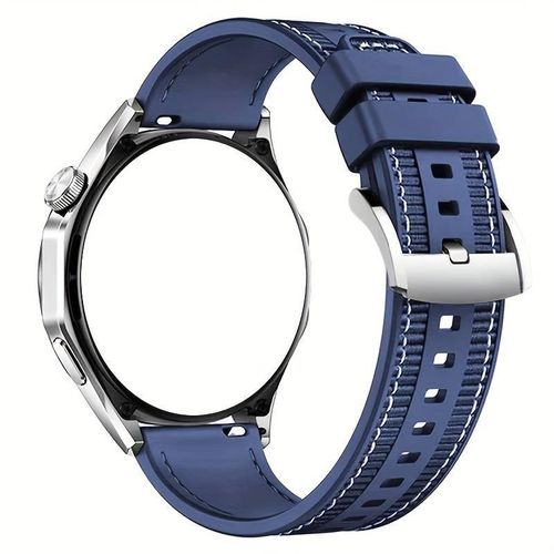 product_image_name-Generic-Bracelet en Nylon et Silicone 22mm pour Huawei Watch GT4 46mm Bleu Profond-3