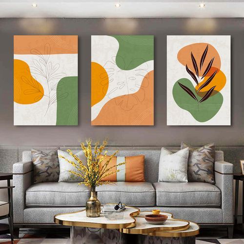 Generic Tableau Décoratif Moderne en orange et vert à prix pas cher