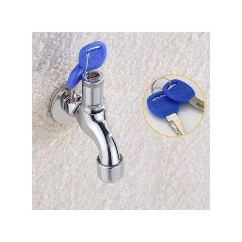 product_image_name-Generic-Robinet d’Eau Mural Argenté avec Serrure et Double Clé-1