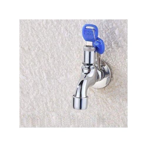 product_image_name-Generic-Robinet d’Eau Mural Argenté avec Serrure et Double Clé-4