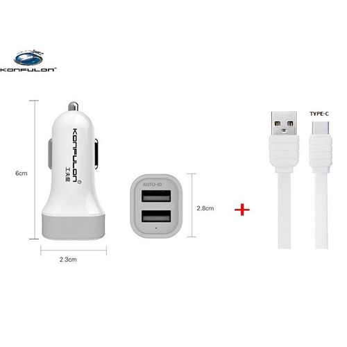 Konfulon Chargeur de voiture C20 3,1A double USB PowerDrive avec