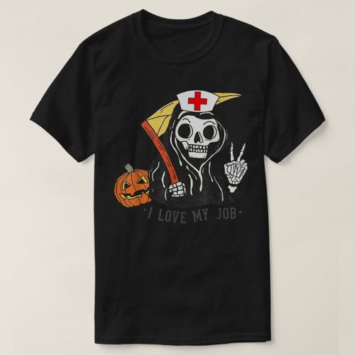product_image_name-Generic-Funny I Love My Job Nurse Pumpkin Women Halloween T-Shirt unique design - t shirt tres bon qualite-2