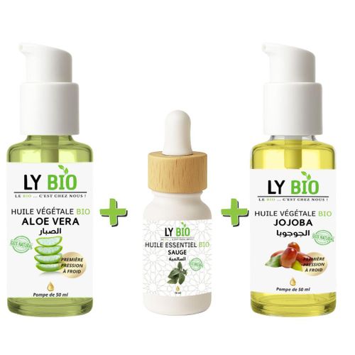 product_image_name-LY BIO-PACK HUILE ALOE VERA 50ml - POMPE + HUILE ESSENTIEL SAUGE 10ML + HUILE JOJOBA 50ML - POMPE-1