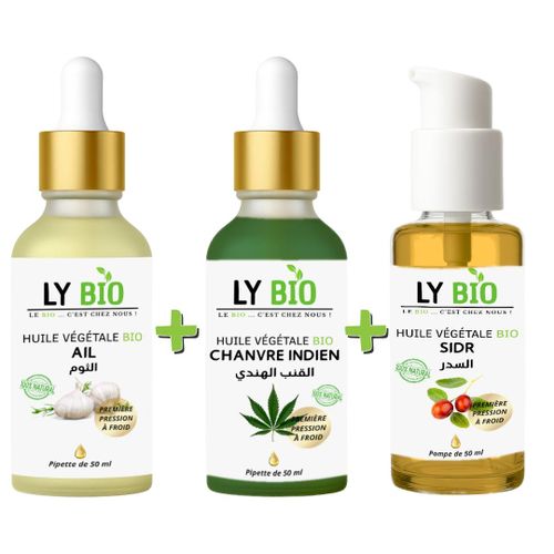product_image_name-LY BIO-PACK HUILE AIL 50ML - PIPETTE + HUILE HYDRATANTE & NUTRITIVE 50ML - PIPETTE + HUILE SIDR 50ML - POMPE-1