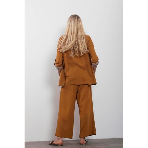 product_image_name-Marwa-جاكيت كتف بتفاصيل على الأكمام، لون بني سادة-3