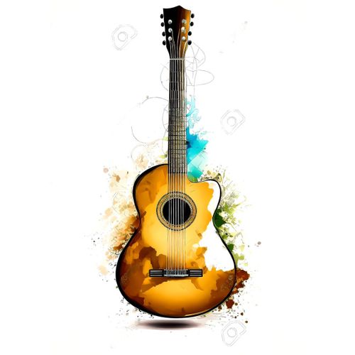 product_image_name-Generic-Guitar watercolor  Poster Chambre Haute Qualité-1