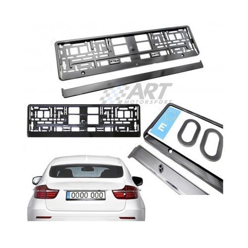 2 x Super Effet chrome Entoure de plaque d'immatriculation Cadre support  pour toutes les voitures ABS PC Plastique