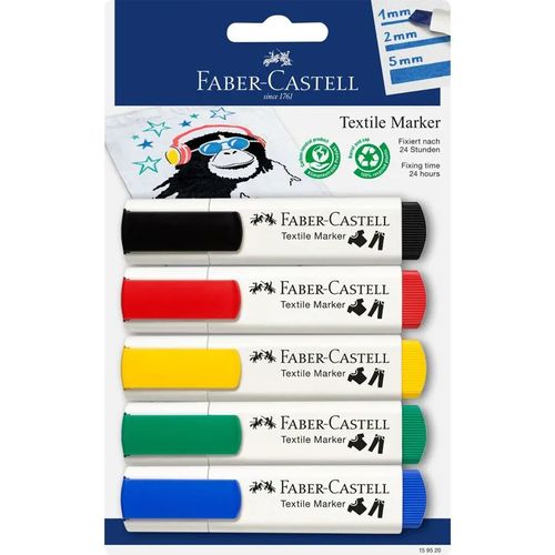 Faber castell Marqueur Textile 5 Couleurs Basic à prix pas cher