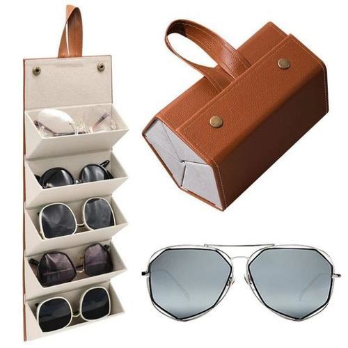 15€70 sur Étui/Coffret/Présentoir à 8 Lunettes de Soleil Noir PU Cuir Boîte  de Rangement pour Bijoux Lunettes 33.5 x 24.5 x 8.5cm, Montre, Top Prix