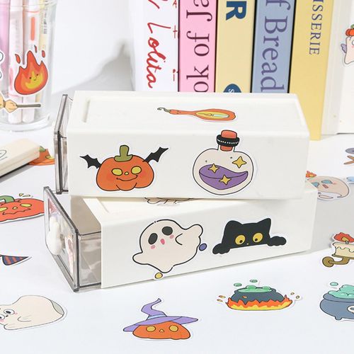 product_image_name-Generic-50 pcs Halloween Sticker Pack pour les enfants, mignon dessin animé Horreur Halloween imperméable Décal Déco Sticker dé-3