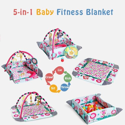 Generic Tapis d'éveil et d'activité de gymnastique pour bébé - 30 balles  colorées et 4 hochets détachables incluses