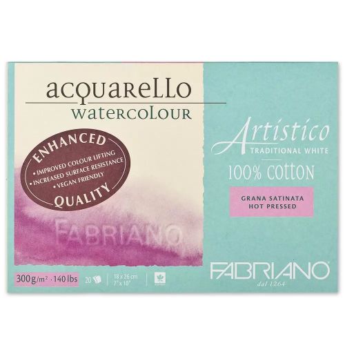 Fabriano Bloc Papier Aquarelle 18 x 26 cm - 20 feuilles, 300 g/m²