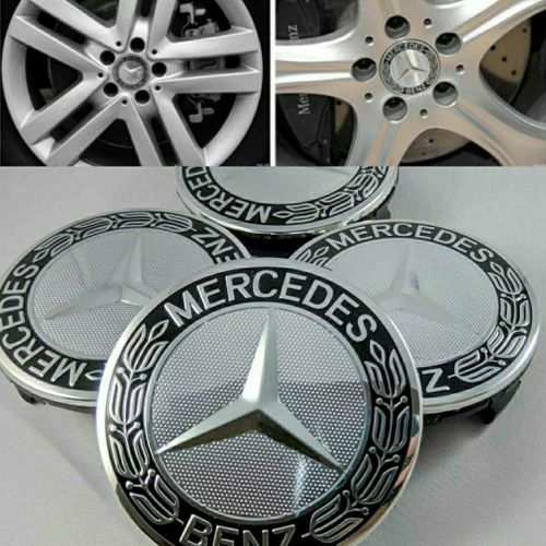 Dww-4 Pices Auto Cache Moyeu, Pour Mercedes-benz 75mm Cache Roue Centrale  Accessoires De Voiture,75mm Silver