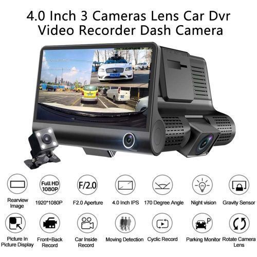 Generic DVR Dashcam 1080P Dash Cam pour voiture Caméra à 3 objectifs pour  véhicule à prix pas cher